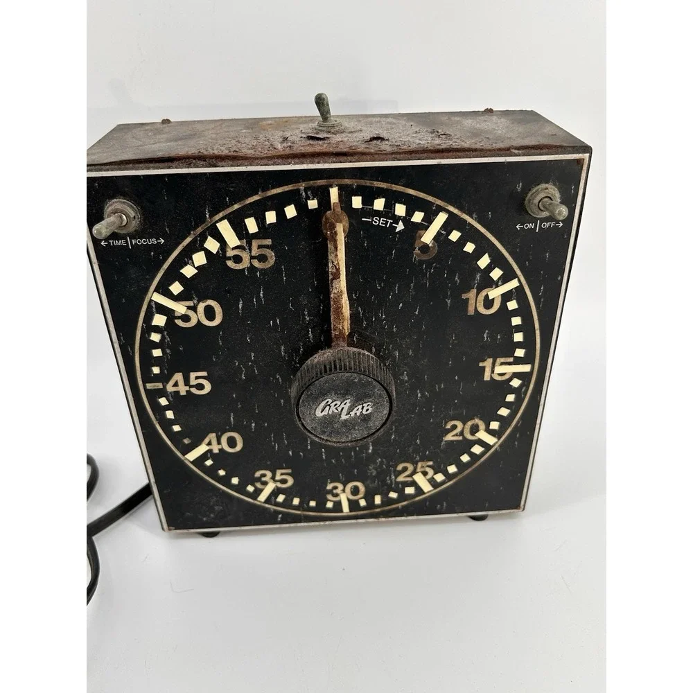 Vintage Gralab Mod#300 Dark Room Photography Timer Metal Black Analog